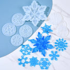8Pcs Snowflake Resin Silicone Mold Set