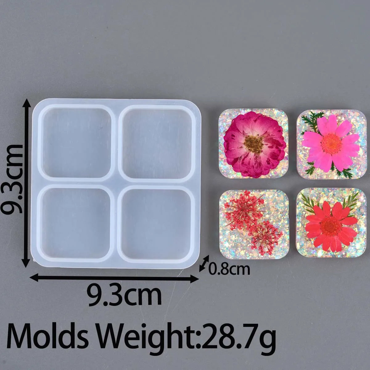 4 Cavities Pendant Silicone Molds.