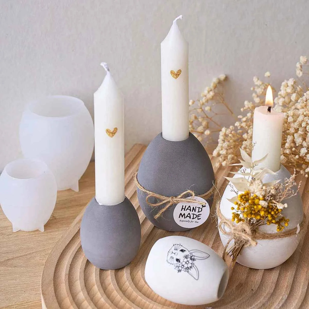 Ovum Smooth Bore Candle Holder Silicone Mold