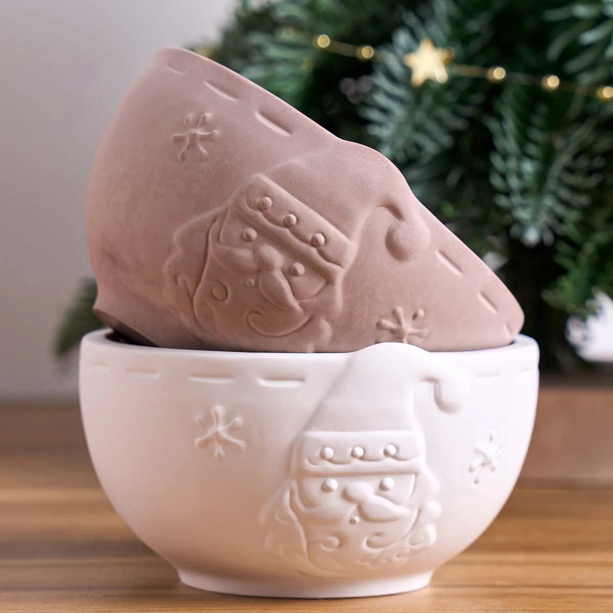 Santa Claus Relief Silicone Bowl Mold