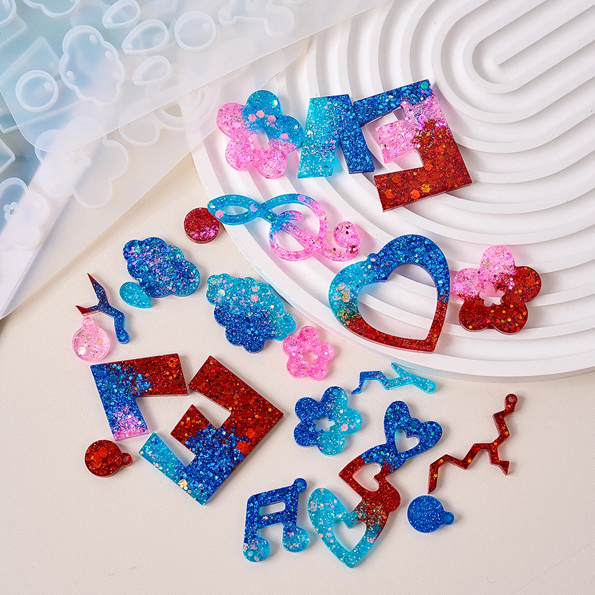 Multi-in-one Resin Earring Silicone Mold.