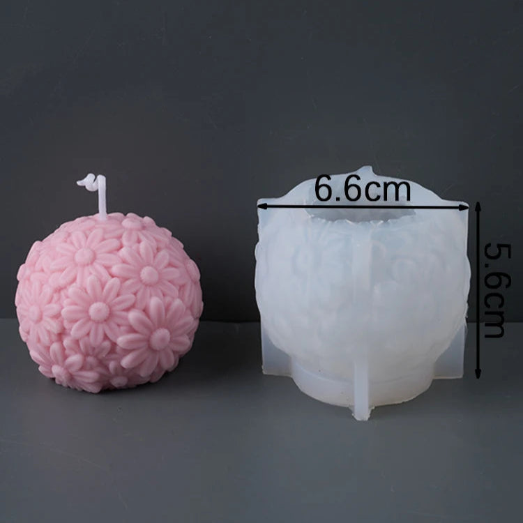 Embossed Spherical Silicone Candle Mold