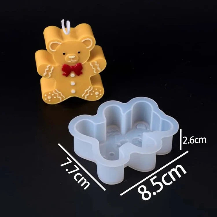 Frostell Piped-Trim Gingerbread Family Silicone Candle Mold