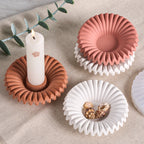 Corava Pleat Candle Holder & Tray Silicone Mold