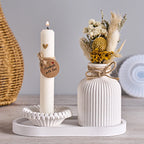 Corava Pleat Candle Holder & Tray Silicone Mold