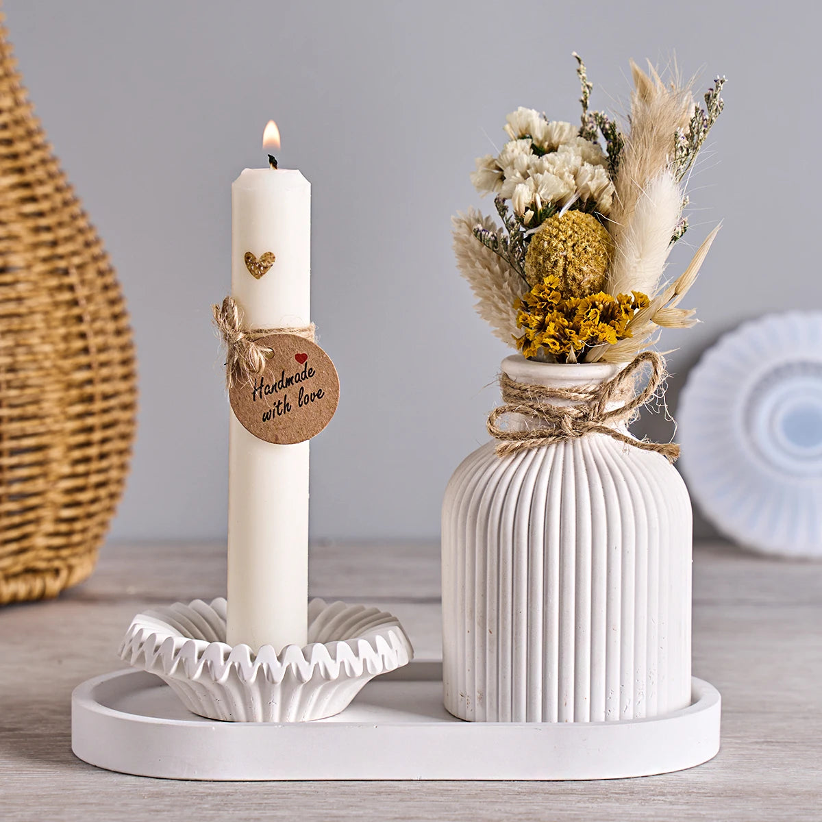 Corava Pleat Candle Holder & Tray Silicone Mold