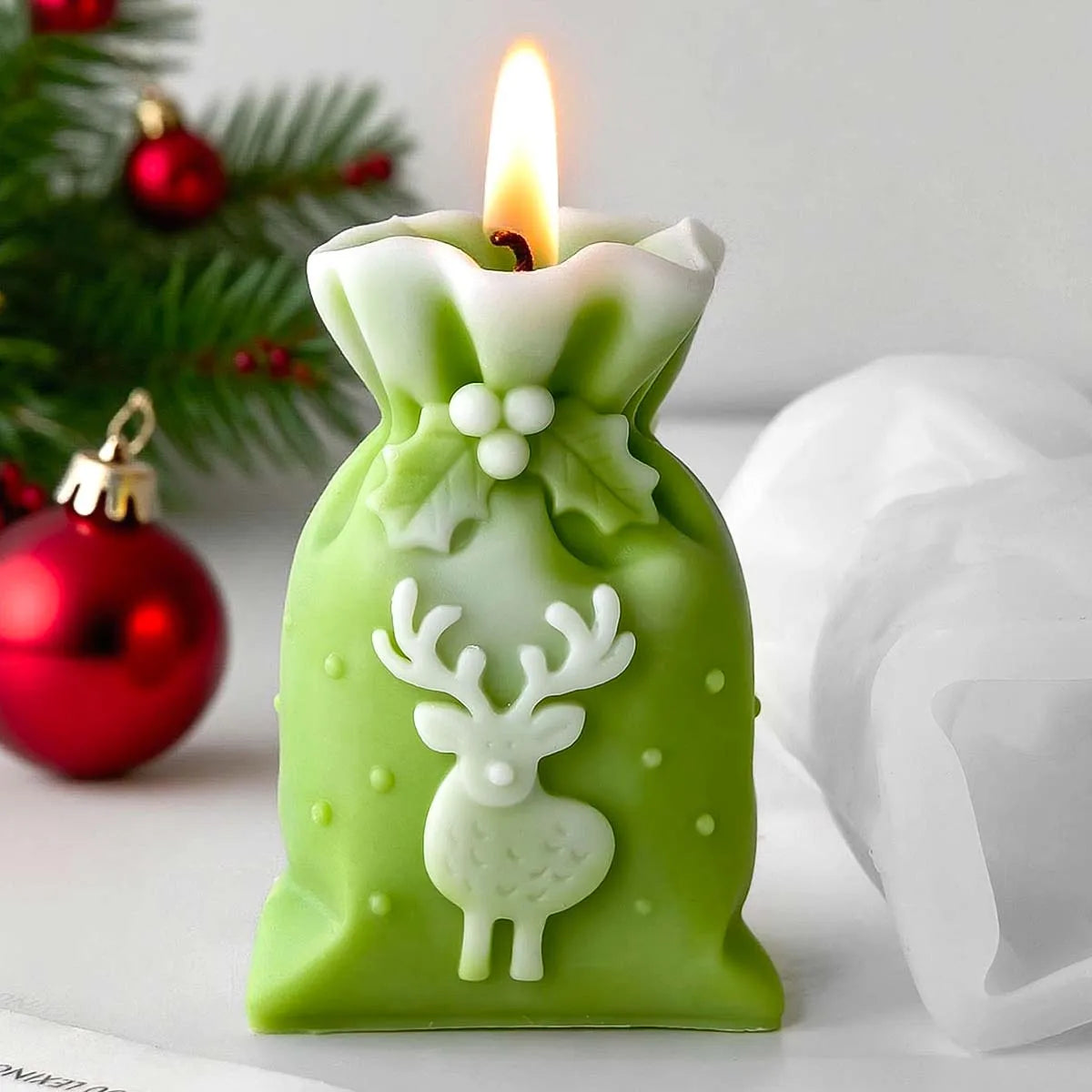 Christmas Gift Bag Candle Silicone Mold