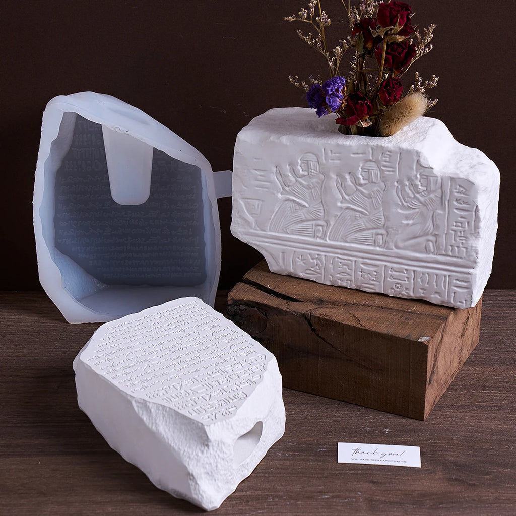 Rosetta Stone Silicone Vase Mold