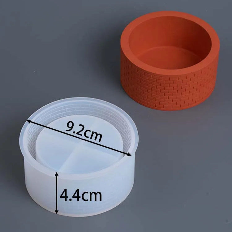 Textured Round Silicone Jar Mold