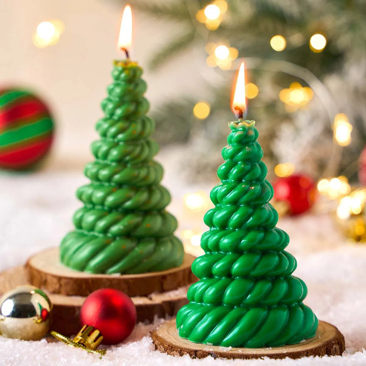Twisted Christmas Tree Silicone Candle Mold