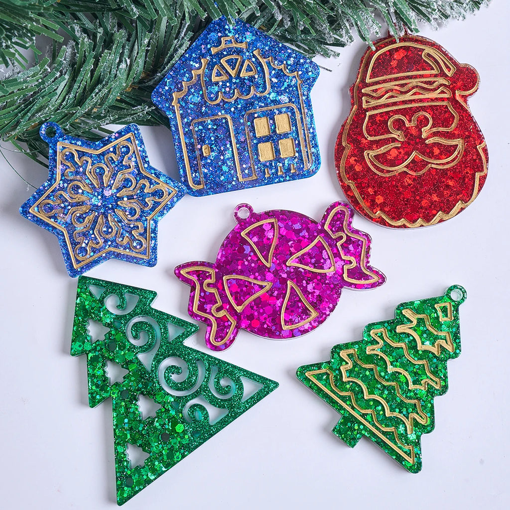 Christmas Epoxy Resin Silicone Pendant Mold