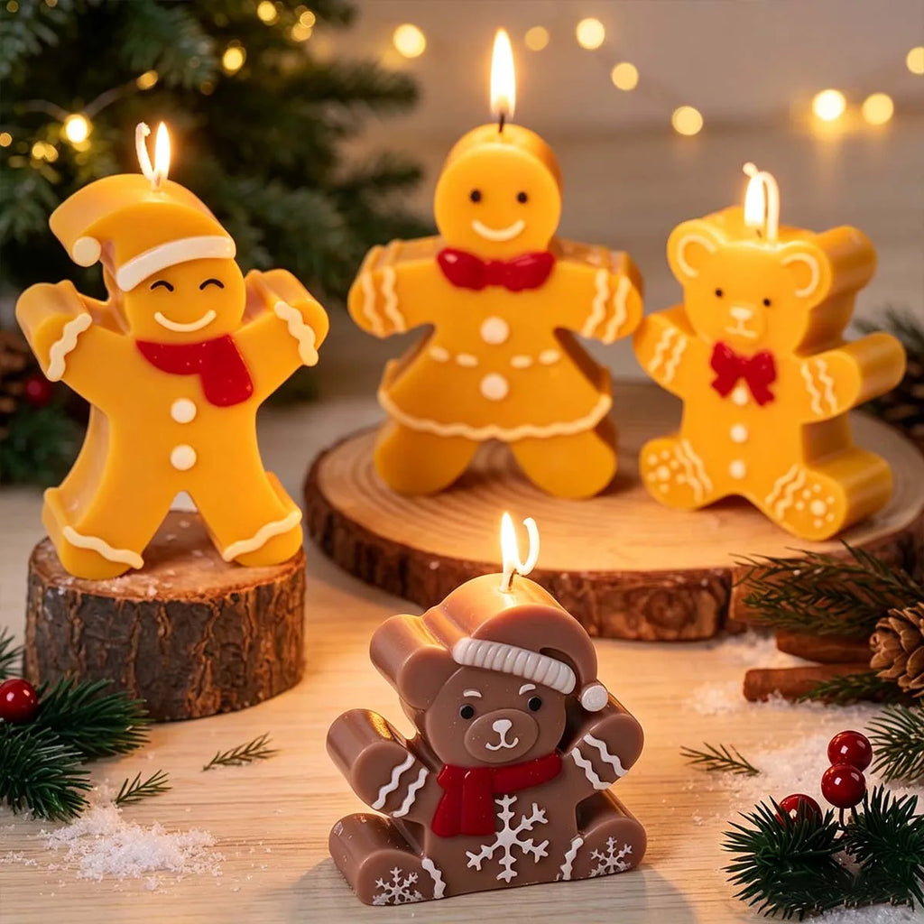 Frostell Piped-Trim Gingerbread Family Silicone Candle Mold