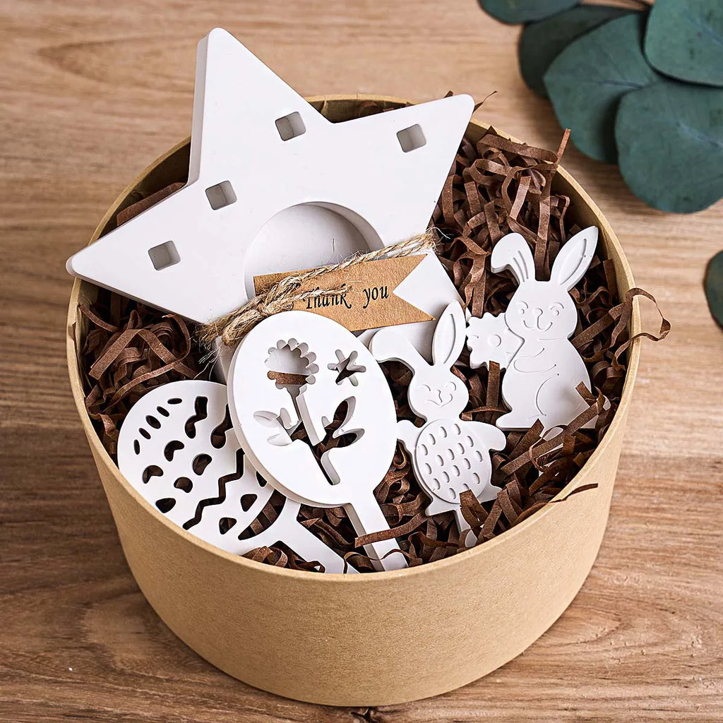 4-Piece Easter Star Bunny Tealight Holder Mold Set