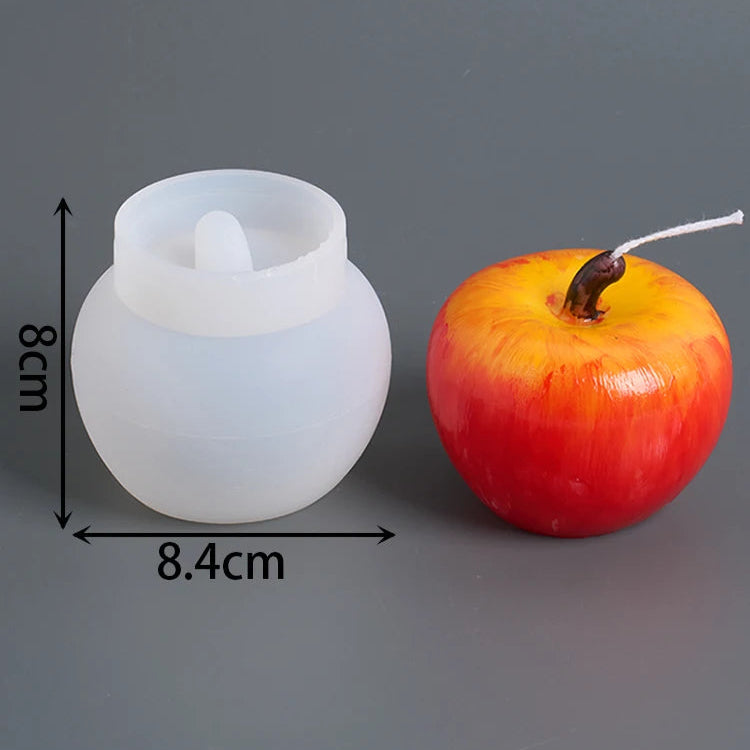 3D Apple Shaped Candle Silicone Mold
