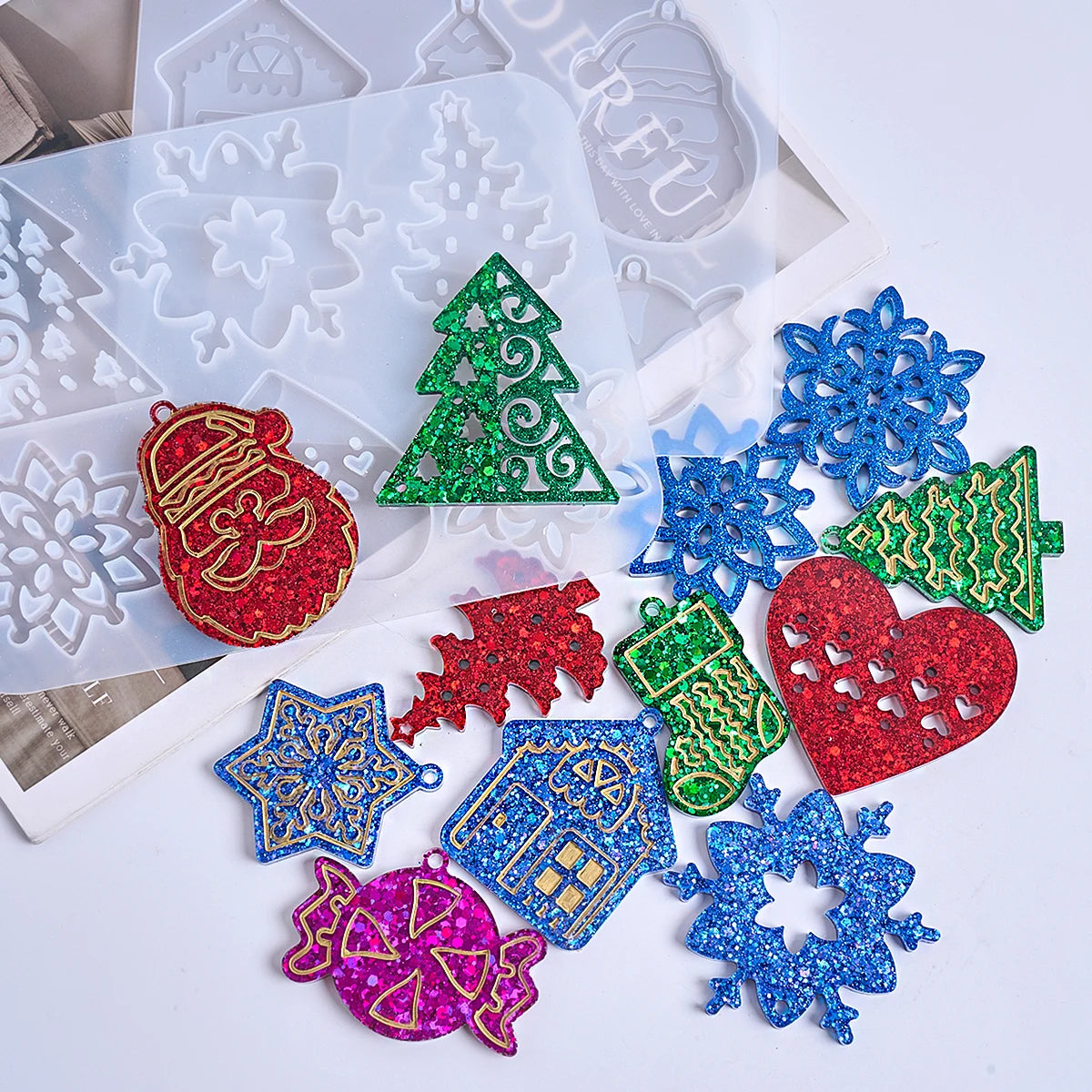 Christmas Epoxy Resin Silicone Pendant Mold