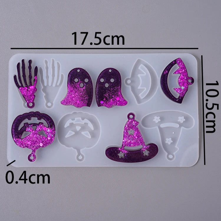 2Pcs Halloween Jewelry Silicone Mold Set