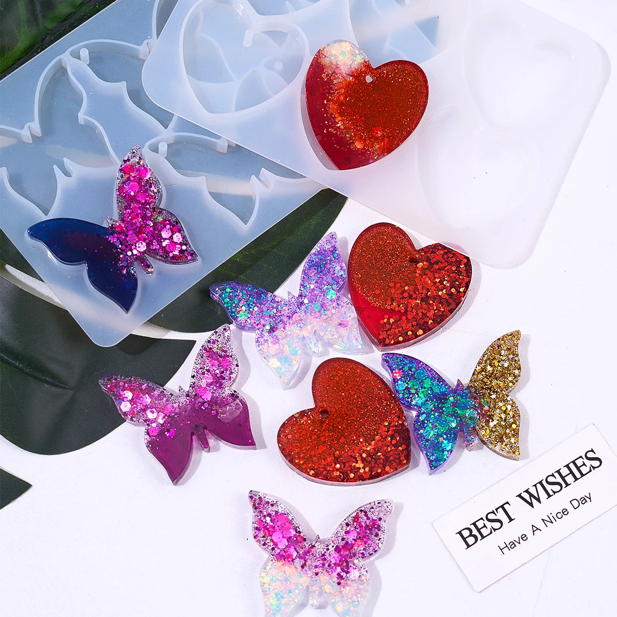 6 Cavities Love Butterfly Pendant Silicone Mold.