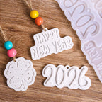 2-Piece 2026 New Year Keepsake Mold Set – Horse & Blessing Hanging Ornaments
