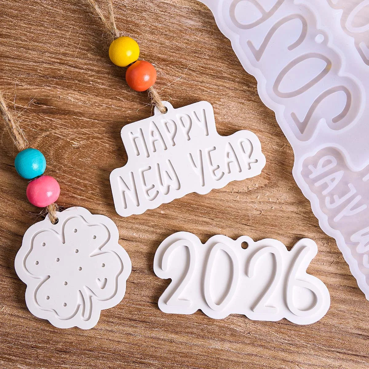 2-Piece 2026 New Year Keepsake Mold Set – Horse & Blessing Hanging Ornaments