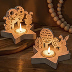 4-Piece Easter Star Bunny Tealight Holder Mold Set