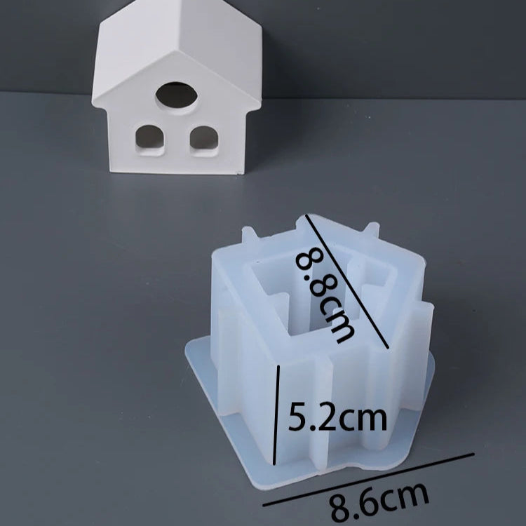 House Shape Candle Holder Silicone Mold.