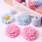 5 Piece Romantic Flower Candle Mold Set
