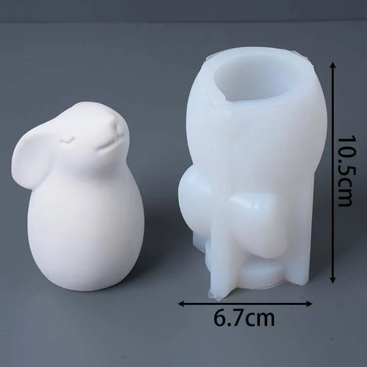 Cute Sitting Rabbit Silicone Mold Large