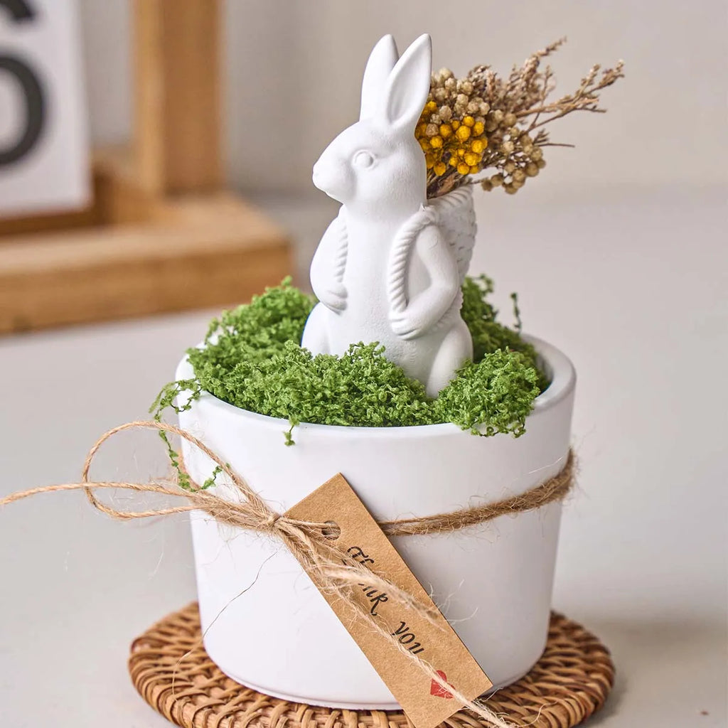 Rabbit with Woven Basket Silicone Mold