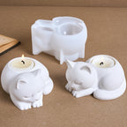 Sleeping Cat Candle Holder Silicone Mold