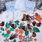 Halloween Silicone Mold Set (7pcs) – Skull, Hand, Pumpkin, Spider, Leaves