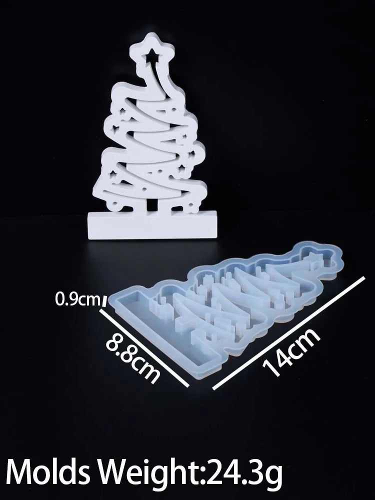 Luvret Fretwork Christmas Tree Candle Holder Silicone Mold Set
