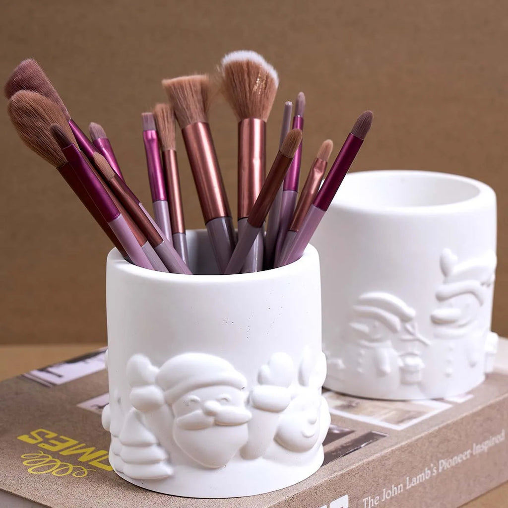 Christmas Santa Relief Silicone Candle Jar Mold