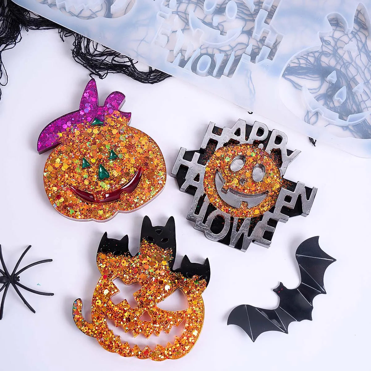 6 in 1 Halloween Pumpkin Silicone Resin Mold