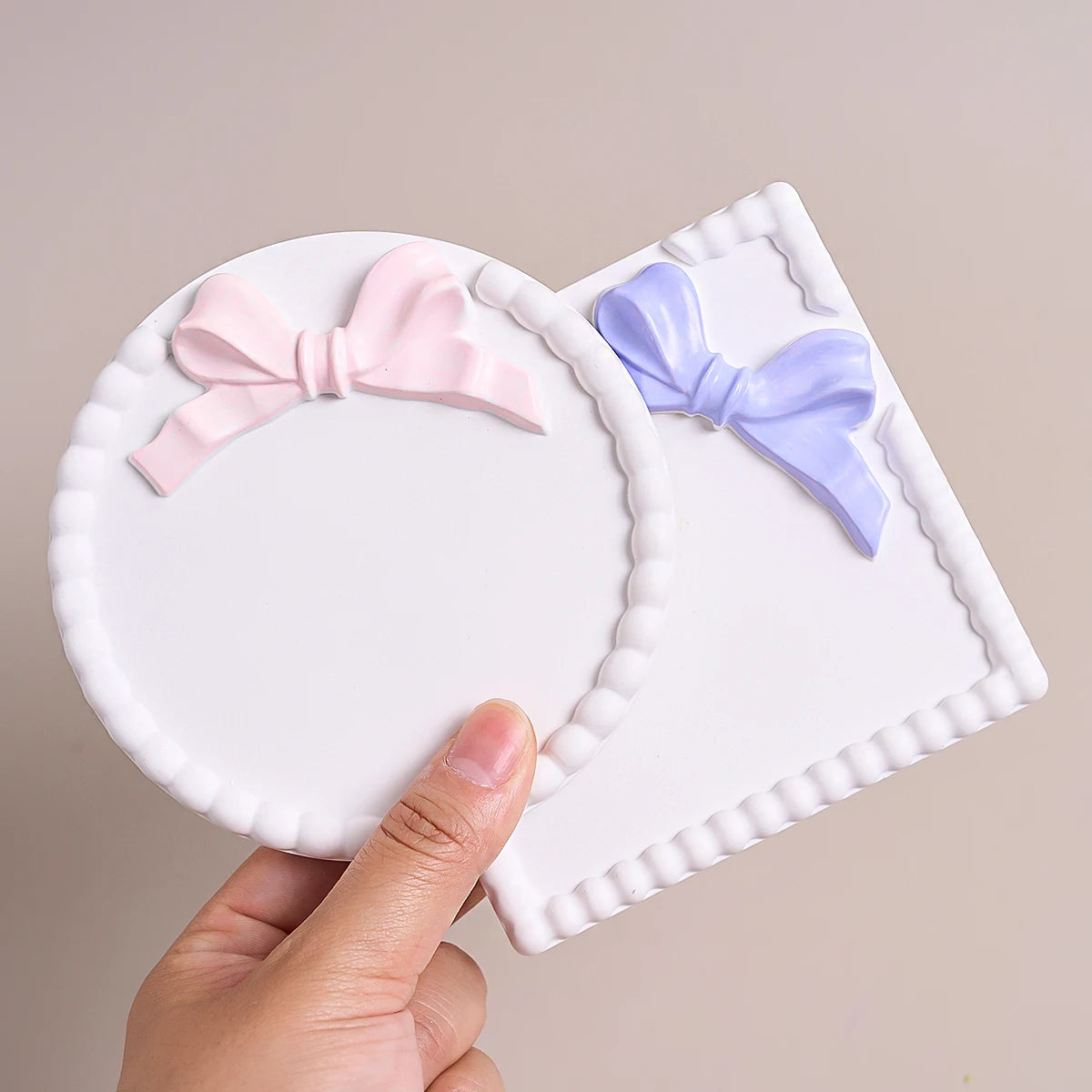 Square Round Bow Bubble Bead Coaster Silicone Mold.