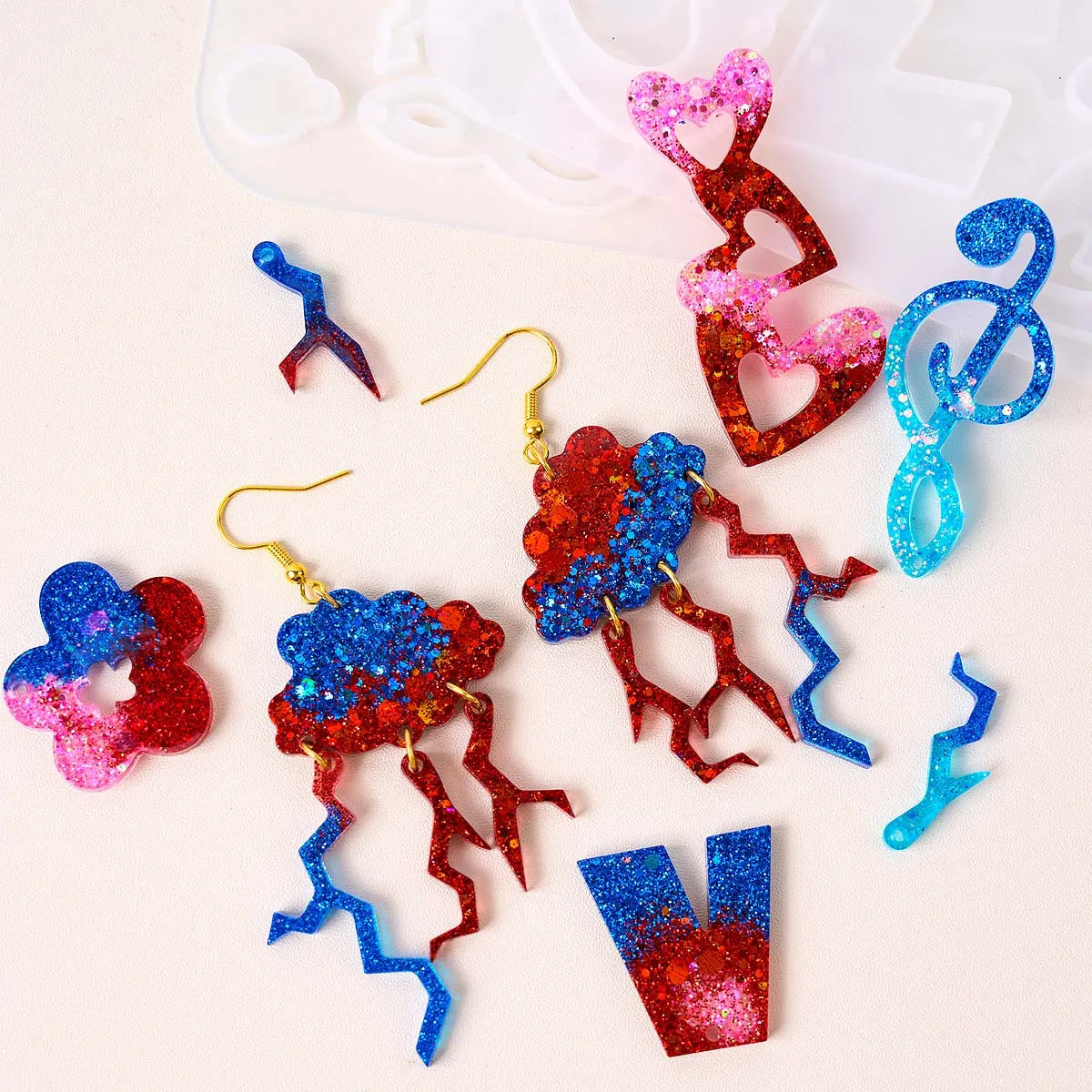 Multi-in-one Resin Earring Silicone Mold.