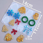 3Pcs Christmas Silicone Earring and Pendant Mold Set