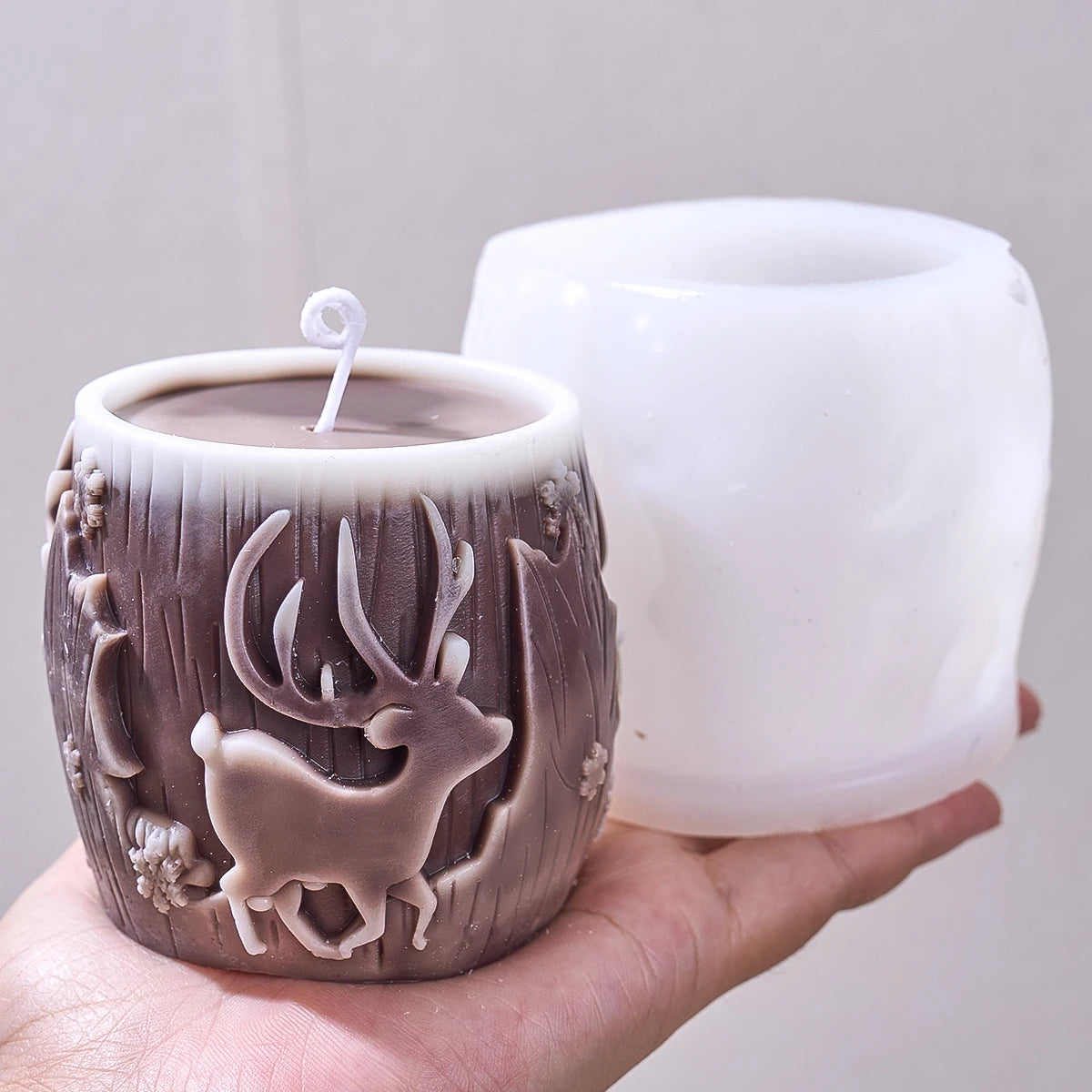 Christmas Reindeer Candle Silicone Mold