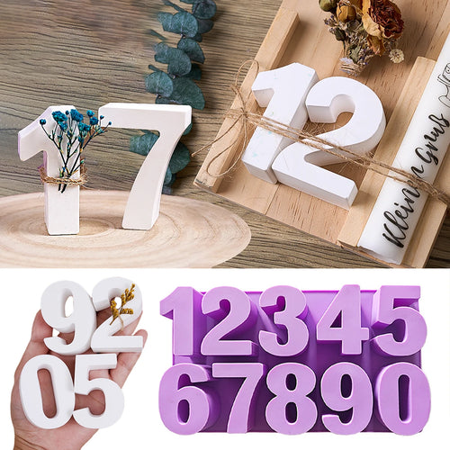 3D Number 0-9 Silicone Mold.