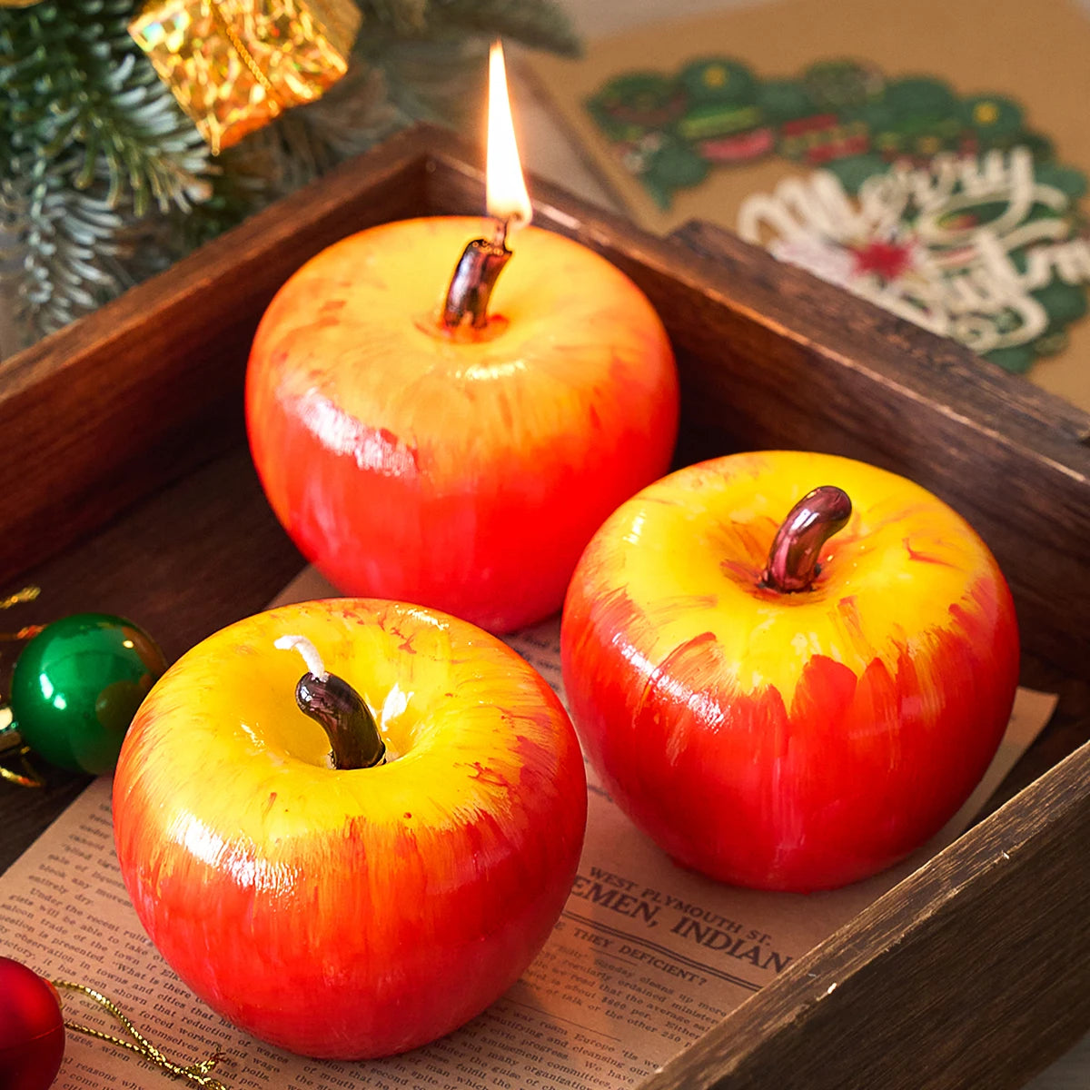 3D Apple Shaped Candle Silicone Mold