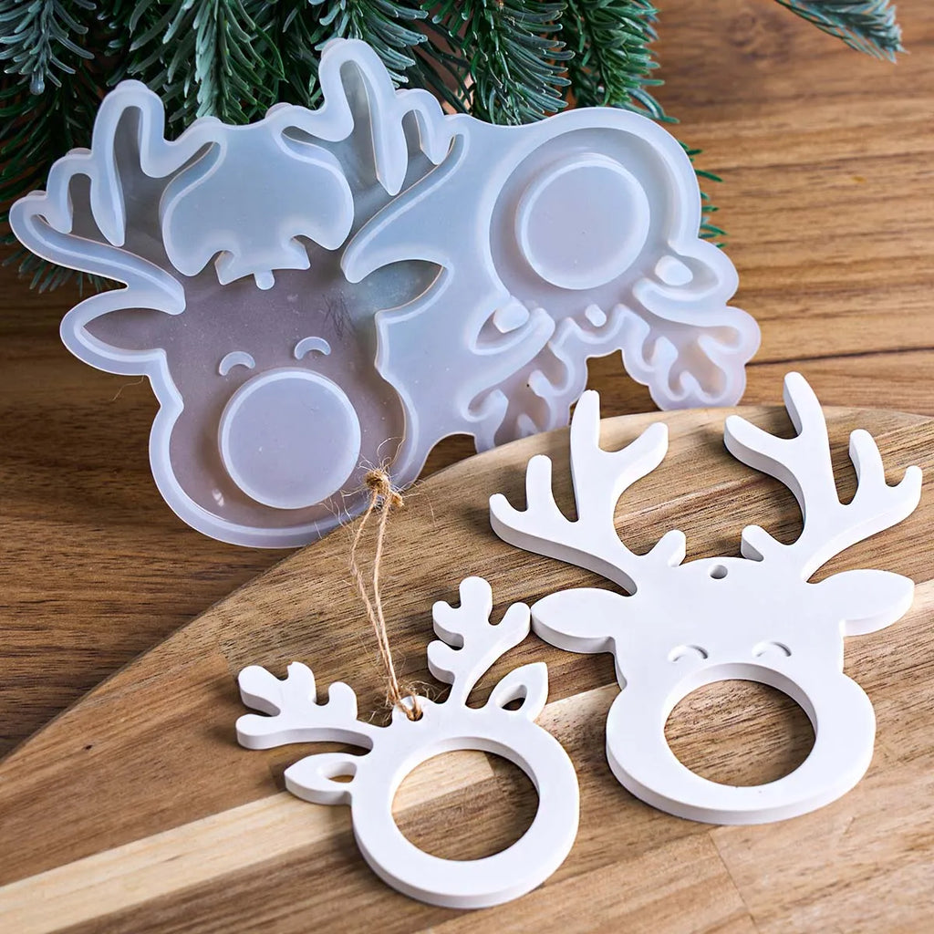 Reindeer Head Silicone Mold (2-Cavity)