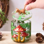 Mushroom Relief Candle Jar with Lid Silicone Mold Set