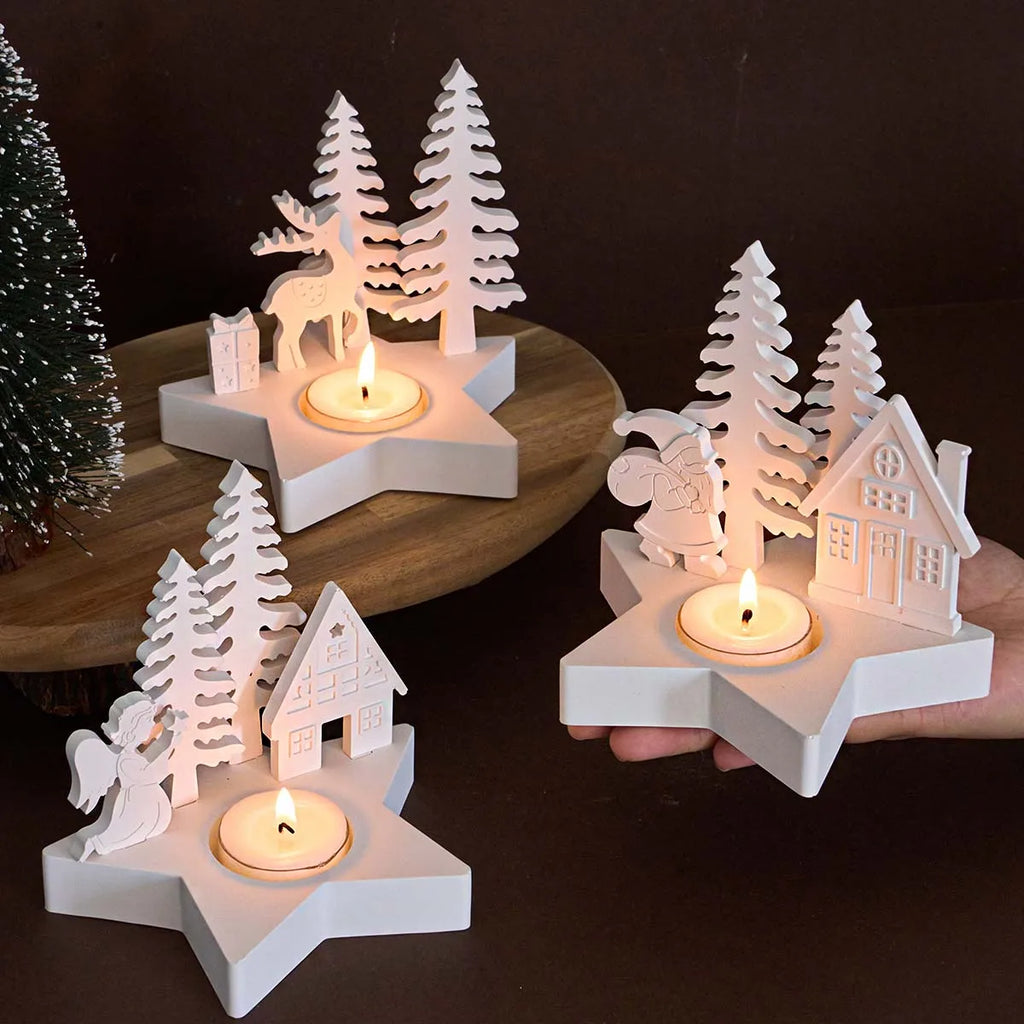 Christmas Village Star Candle Holder Silicone Mold Set