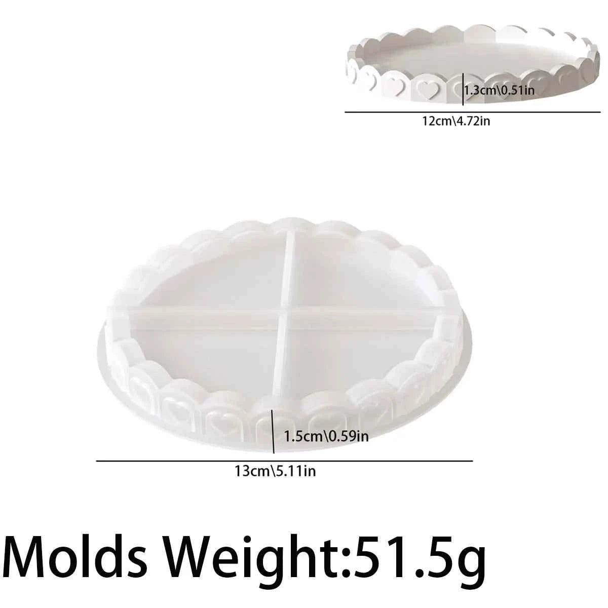 Loriva Heart Tray & Candlestick Silicone Mold Set