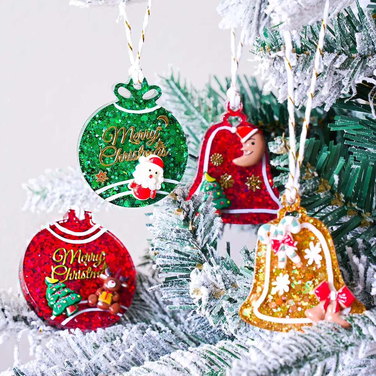 3Pcs Christmas Hanging Ornament Silicone Mold Set