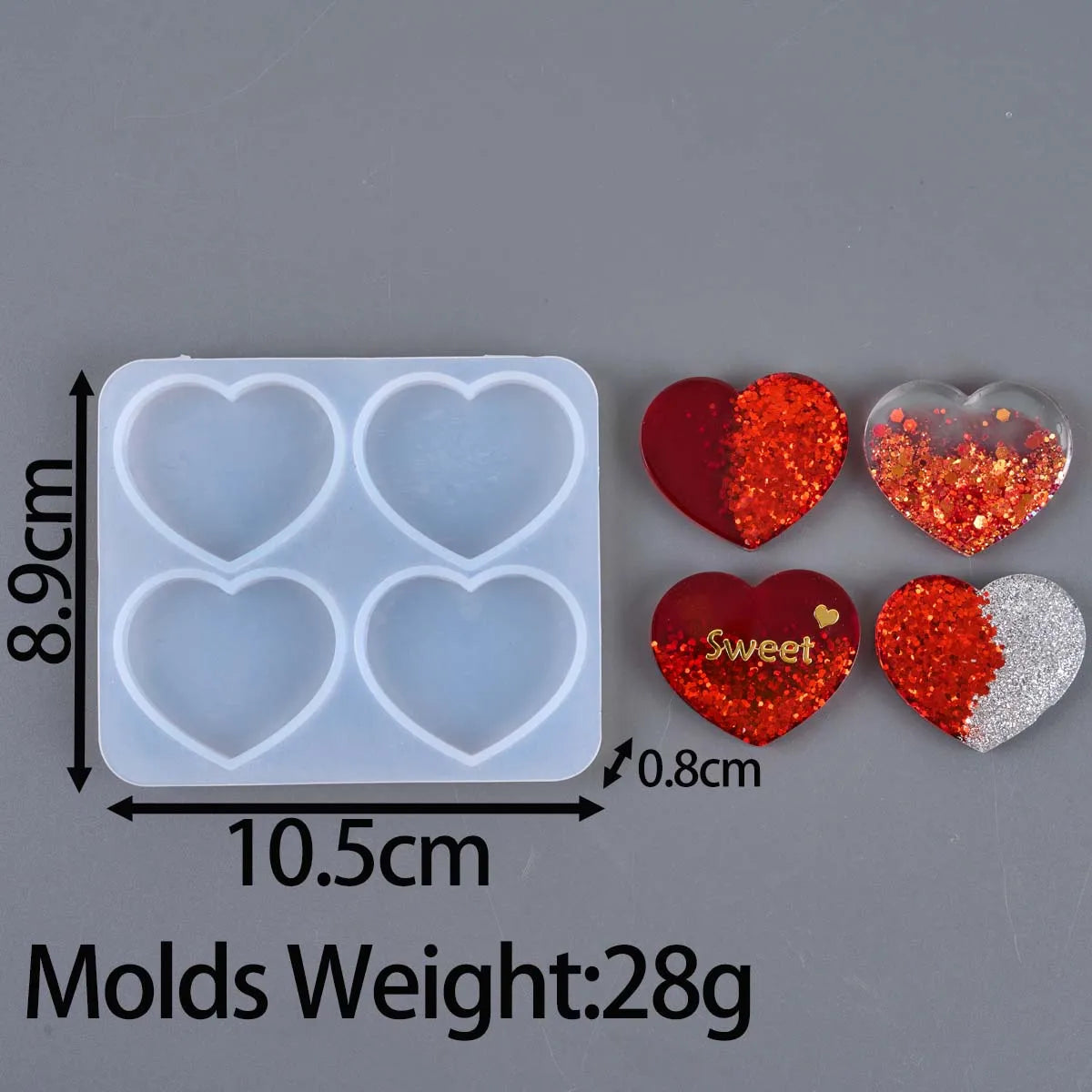 4 Cavities Pendant Silicone Molds.