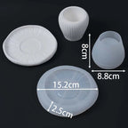 2-Piece Ribbed Mushroom Pedestal Tray Mold Set
