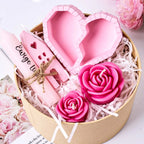 Two-Compartment Striped Heart Candle Jar Mold