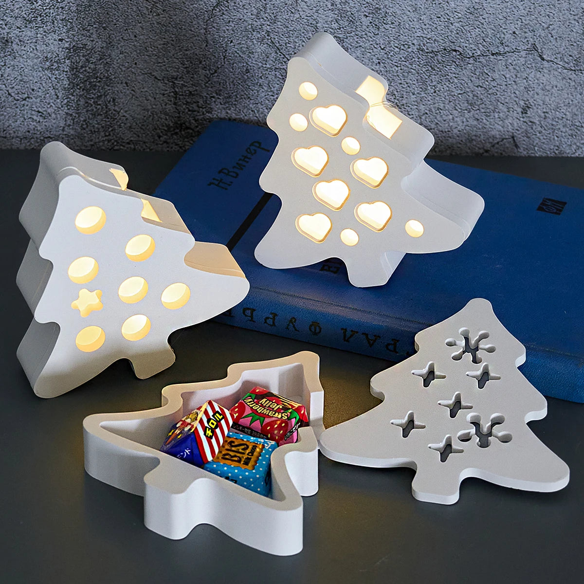 Christmas Tree Silhouette Lamp Silicone Mold.