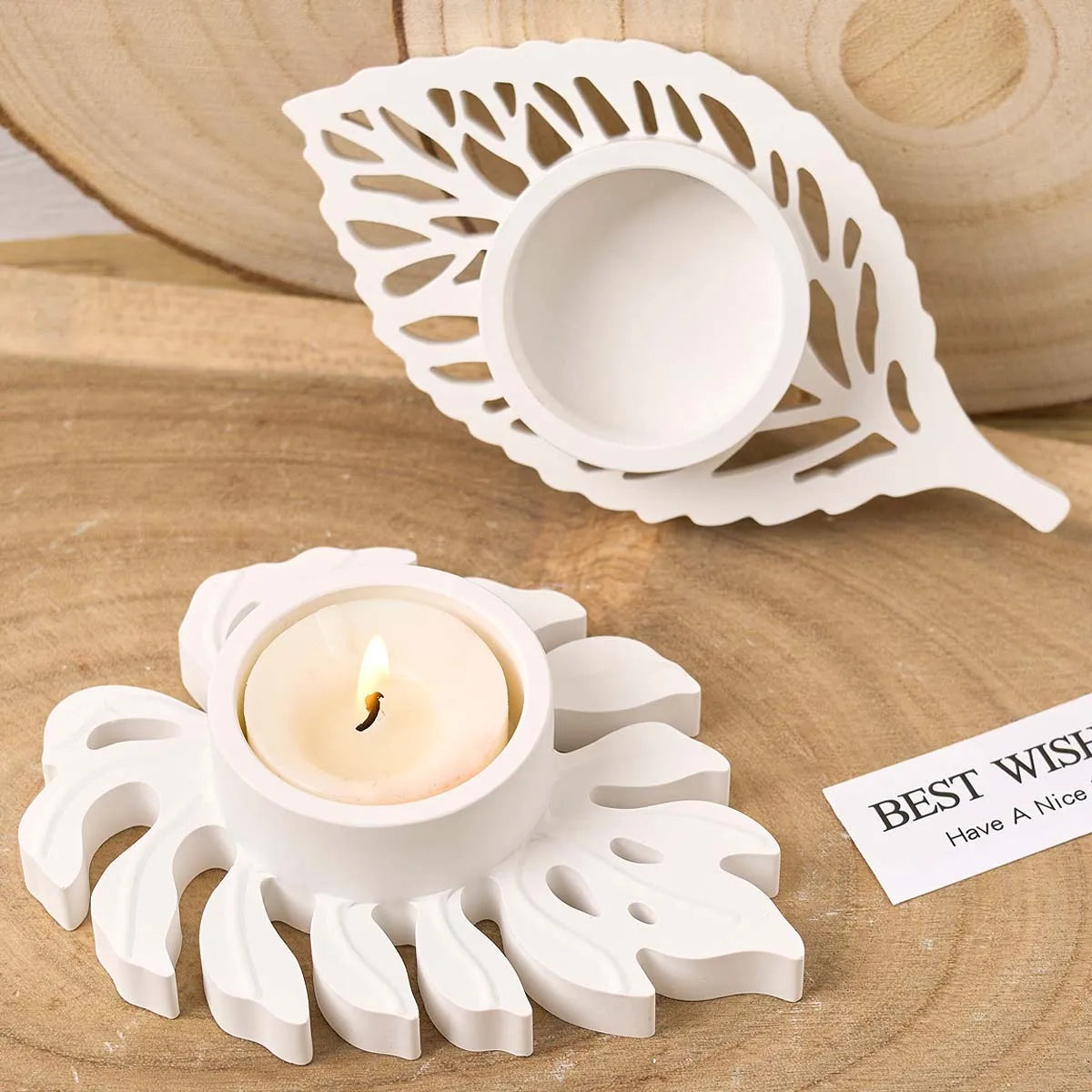 Hollow Leaf Candle Holder Mold