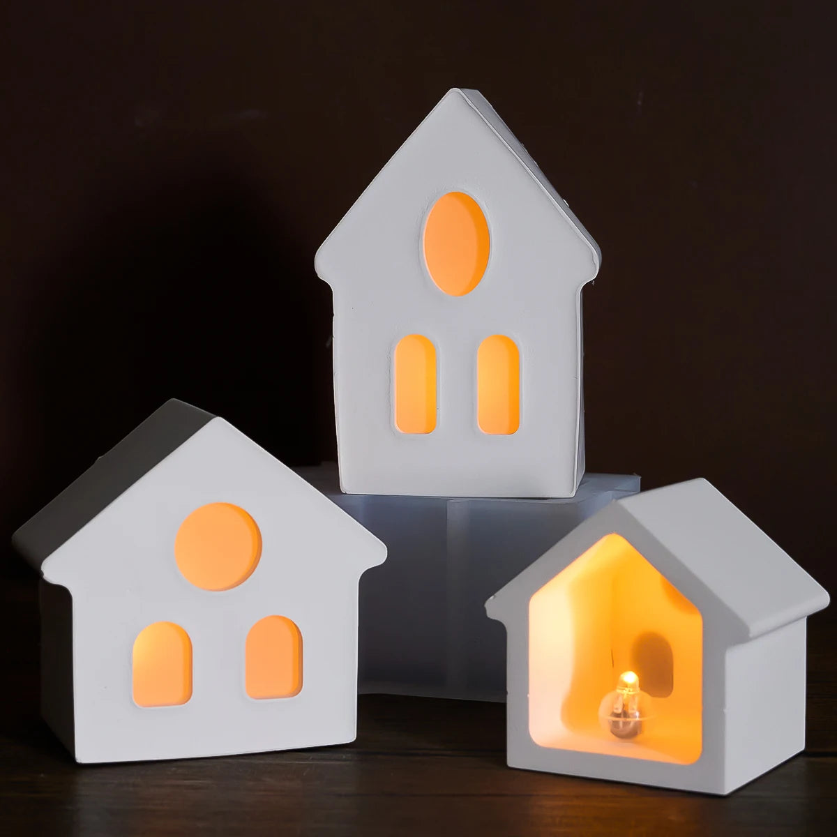 House Shape Candle Holder Silicone Mold.